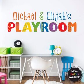 Personalized Playroom Wall Decal | Custom Name Vinyl Sticker for Kids Room or Nursery | Children’s Name Wall Art Decor