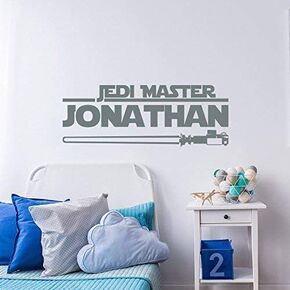 StarWars Name Decal Boy. Jedi Master Name Wall Sticker Nursery Vinyl Art. Kids Room Wall Decor. StarWars Decor Jedi Name Wall Decal f52