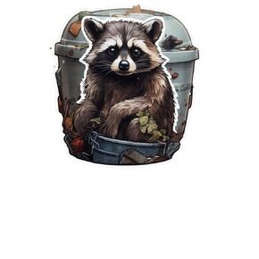 Homeless Trash Raccoon 3D Vinyl Decal – 5-Inch Waterproof Sticker for Cars, Bikes, SUVs, Trucks, Helmets, Laptops, Water Bottles, Windows, Skateboards, Bumpers