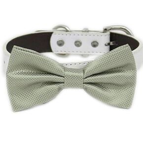Sage green bow tie collar XS to XXL collar and bow tie adjustable Puppy bow tie handmade dog ring bearer Ivory white green collar