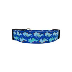Seahorse Blue Dog Collar (X-Large)