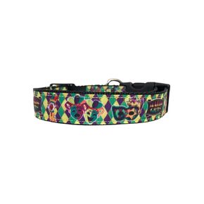 Mardi Gras Party Dog Collar (Medium (1" wide))
