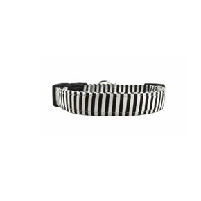 The Black and White Stripe Indy Dog Collar (X-Small)
