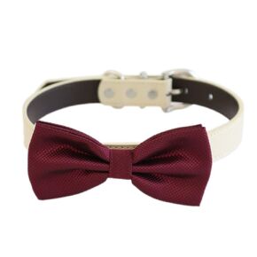 Burgundy bow tie collar dog ring bearer XS to XXL collar and bow tie, adjustable, Puppy bow tie, handmade boy dog collar
