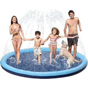 Kids Dog Splash Pad Sprinkler - Jasonwell Non Slip Dog Sprinkler Pad Splash Pool Puppy Dogs Pool Summer Outdoor Water Toys Backyard Durable Splash Pad for Toddlers Kids Small Medium Large Dogs Pet