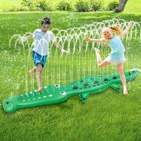 Water Sprinkler for Kids,Large Crocodile Inflatable Sprinkler, Kids Sprinklers for Yard,Outdoor Water Toys Spray Summer Water Play for Boys Girls Dogs Backyard