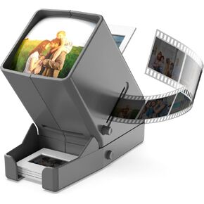 Rybozen 35mm Slide Viewer, 3X Magnification and Desk Top LED Lighted Illuminated Viewing and Battery Operation-for 35mm Slides & Positive Film Negatives(4AA Batteries Included)