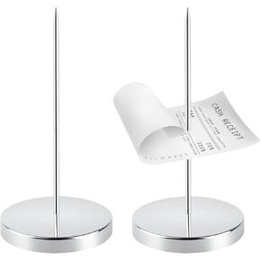 2Pcs Stainless Steel Receipt Holder & Ticket Stabber,Receipt Spike,Bill Fork,Check Spindle - Perfect for Office,Home,Restaurant