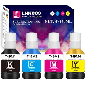 T49M 4×140ML T49 T49M Sublimation Ink for SureColor F170 F570 Printer (T49M1 Black, T49M2 Cyan, T49M3 Magenta, T49M4 Yellow, 4 Pack)