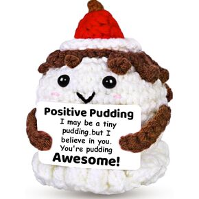 Handmade Positive Crochet Strawberry Gifts, Mini Energy Emotional Support Crochet Strawberry for Teachers Nurse Mentor Coworker Birthday Christmas