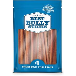 Best Bully Sticks 4 Inch Bully Sticks - 8 oz (Pack of 1) - Natural Grass-Fed, Grain and Rawhide Free, Ideal for Small or Young Canines