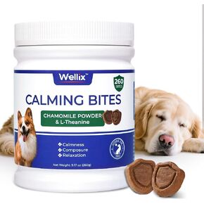 260 Bites Wellix Calming Chews for Dogs – Melatonin, L-Theanine, and Valerian Root – Calming Dog & Puppy, Relaxation, Thunder, Fireworks for Dogs, Dog Supplement