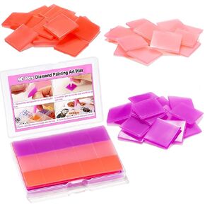 90 PCS Diamond Painting Art Wax تعبئة ملحقات نقاط فن الماس ، غراء معجون DIY الملون والشمع لإكسسوارات التطريز الفني الماسي مع صندوق تخزين ، 0.8 × 0.8 بوصة