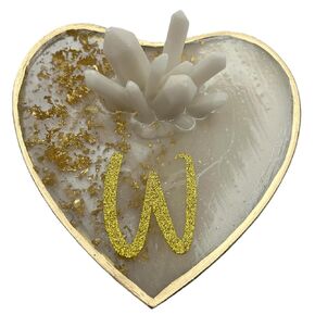 Heart Shaped, Jewelry Tray, Sparkling, Crystal, Ring Holder, Accessory plate, Trinket Dish, Personalized Gift, Monogram, Customized (B)
