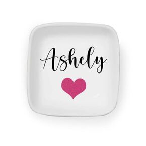 Name & Heart Personalized Ring Dish (4"x4"x1.5" in.)