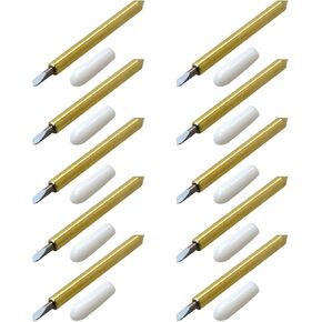 INGQI 10x Premium Fine Point Blade Replacement (23.5mm) Compatible for Maker 3, Cemented Carbide, Gold