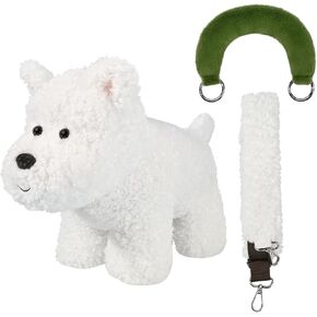 Bebamour Stuffed Animal Plush Toys Dog Shaped Crossbody Plush Bag for Toddlers Stuffed Animal Shoulder Bag Dog Shaped Bag for Kids (New Dog)