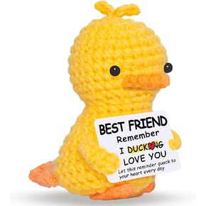 Funny Crochet Duck Gift for Girlfriend Boyfriend,Wedding Couple Lover Wife Husband I Love You Gifts,Anniversary Birthday Gifts Small Cute Stuff Things,Cute Positive Duck Decor