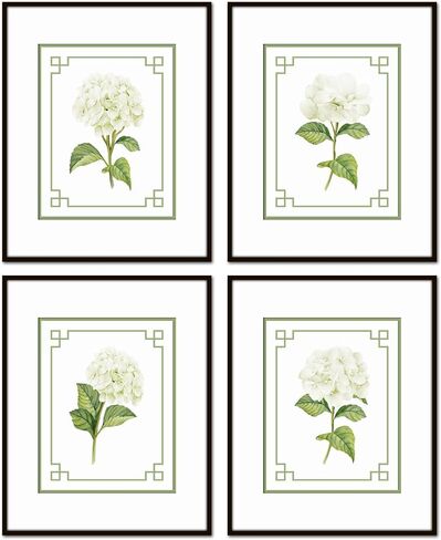 Blue Hydrangea Botanical Prints No. 3, Botanical Prints, Wall Art Prints, Vintage Wall Art, Vintage Wall Decor, Vintage Art Prints, Botanical Wall Decor (PAPER PRINT - UNFRAMED, 5X7 SET OF 2) in Saudi Arabia