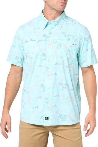 Salt Life Men's Lounge Life Woven Short Sleeve Performance Tee in Saudi Arabia