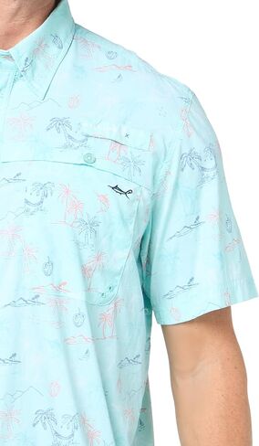 Salt Life Men's Lounge Life Woven Short Sleeve Performance Tee in Saudi Arabia