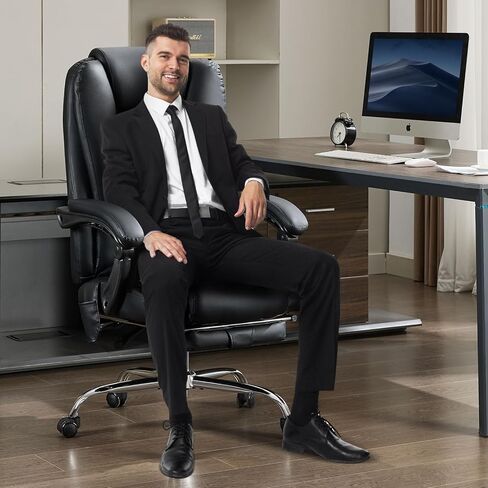 كرسي مكتب التدليك مع حرارة و 6 نقاط الاهتزاز ， كرسي المكتب التنفيذي مع راحة القدم ومساند الذراعين المبطنة - مسند الظهر والمعدل in Kuwait