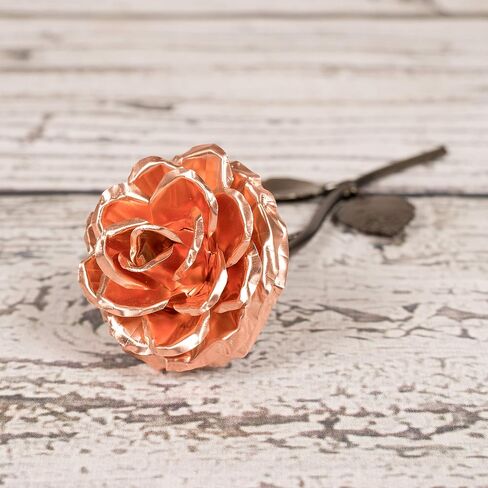 Personalized Gift Hand-Forged Copper Metal Rose - 7th Anniversary - 22nd Anniversary in Saudi Arabia