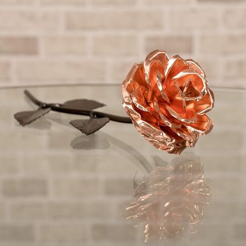 Personalized Gift Hand-Forged Copper Metal Rose - 7th Anniversary - 22nd Anniversary in Saudi Arabia
