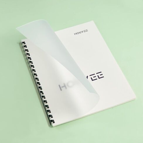 HOUYEE 100 حزمة من أغطية العرض التقديمية الشفافة، أغطية تقارير PVC، 10 مل، 8-1/2 × 11 بوصة، حجم الحروف in Kuwait