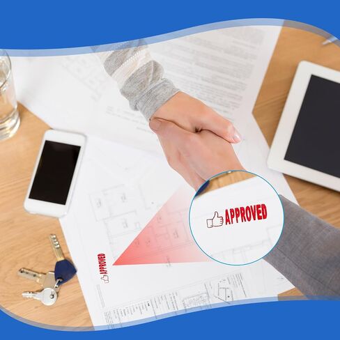 مجموعة طوابع المكاتب 8pcs ، ختم الأعمال المطاطية الحبر بالحبر الأحمر والأزرق ، نسخ ختم عمل الرسائل المكتمل المدفوع بالفاكس المدفوع ضوئيًا مع صينية تخزين in Kuwait