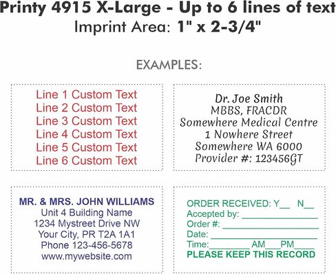 Extra Large Custom Self-Inking Personalized Return Address Stamp - Customizable Up to 6 Lines of Text - Small Business Essentials, Shipping, Work, Office Supplies, Refillable Customized Rubber Stamp in Saudi Arabia