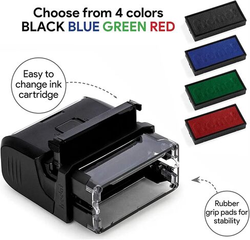 Extra Large Custom Self-Inking Personalized Return Address Stamp - Customizable Up to 6 Lines of Text - Small Business Essentials, Shipping, Work, Office Supplies, Refillable Customized Rubber Stamp in Saudi Arabia