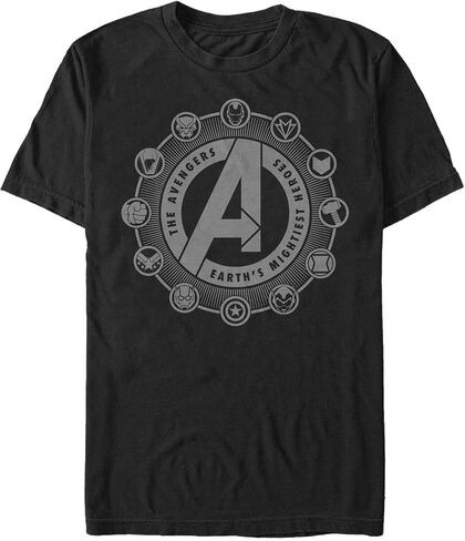 Marvel Big & Tall Classic Avenger Emblems Men's Tops Short Sleeve Tee Shirt in Kuwait