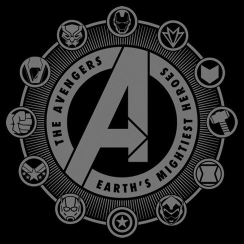 Marvel Big & Tall Classic Avenger Emblems Men's Tops Short Sleeve Tee Shirt in Kuwait