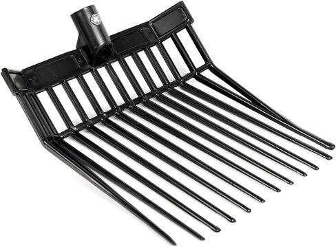 Jeffers 18-Tine Manure Fork Head – Heavy-Duty Replacement Scoop Fork for Stalls, Bedding, Barn Waste, Hay, Polystyrene Tines, 15" Wide, Fits Standard Handles, Black Fork Head Only in Kuwait