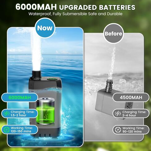 ترقية دش التخييم المحمول، مضخة دش كهربائية قابلة لإعادة الشحن بقدرة 6000 مللي أمبير في الساعة مع رأس دش مفلتر 18 مرحلة، شاشة رقمية ذكية، دش للتخييم في الهواء الطلق للتخييم والمشي لمسافات طويلة والسفر RV in Kuwait