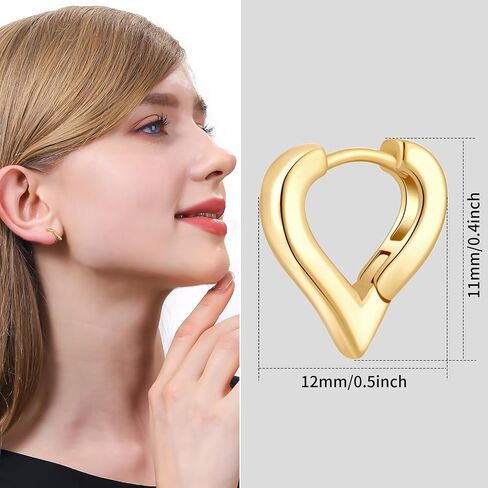 14k Gold Plated Hoop Earrings for Womens Lightweight Hypoallergenic Cubic Zirconia Hoop Earrings in Kuwait