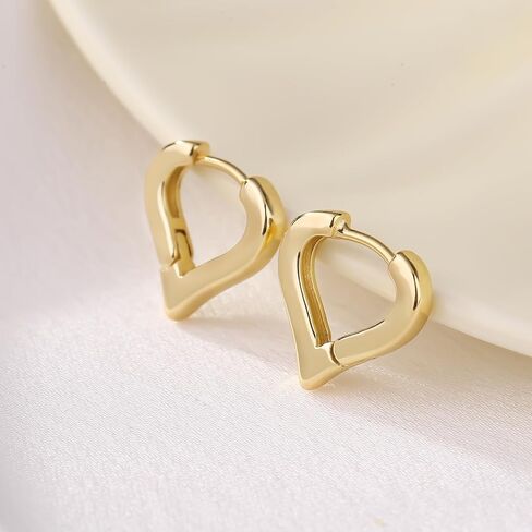 14k Gold Plated Hoop Earrings for Womens Lightweight Hypoallergenic Cubic Zirconia Hoop Earrings in Kuwait