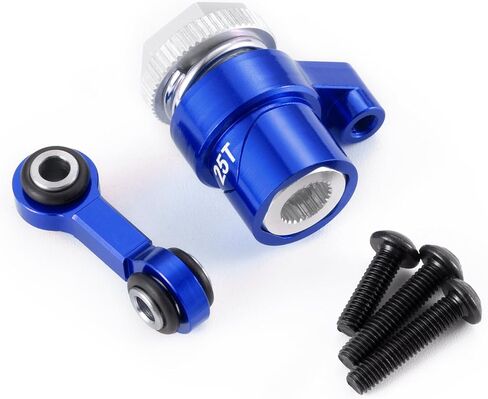 7075 Aluminum RC Servo Saver Arm 25T with Steering Drag Link for Tra-xxas 1/16 Mini Maxx 2S 1/10 4WD Ford GT 4-TEC 2.0 3.0 RC Car Upgrade (Blue) in Kuwait
