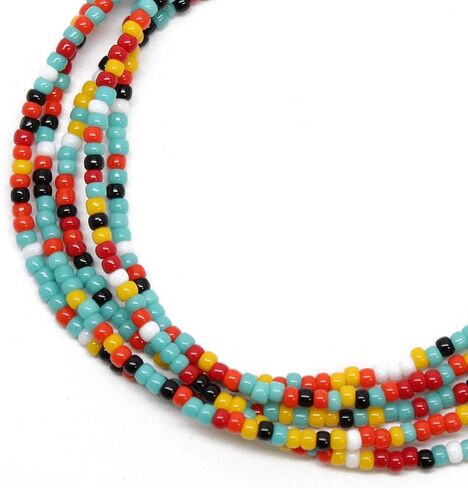 Handmade Southwestern Seed Bead Necklace, Thin 1.5mm Single Strand in Saudi Arabia