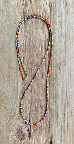 Handmade Southwestern Seed Bead Necklace, Thin 1.5mm Single Strand in Saudi Arabia
