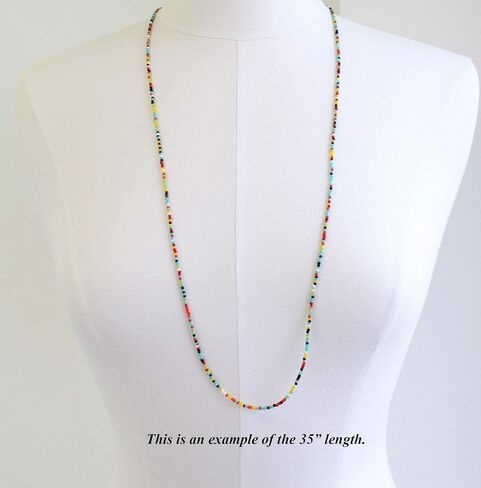 Handmade Southwestern Seed Bead Necklace, Thin 1.5mm Single Strand in Saudi Arabia