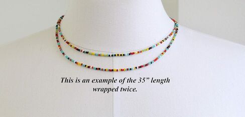 Handmade Southwestern Seed Bead Necklace, Thin 1.5mm Single Strand in Saudi Arabia