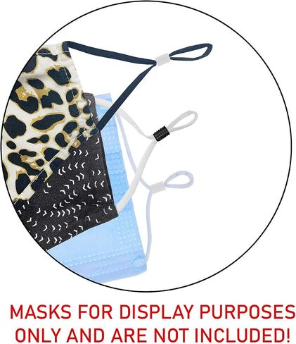 Mandala Crafts Barrel Masks Adjusters Elastic Cord Locks for Adjustable Ear Loops Straps Ties - 200 Black Silicone Face Masks Clips Tighteners Toggle Buckles for Adults Children Drawstring Ear Savers in Saudi Arabia