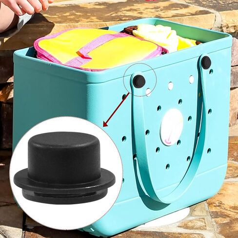 Kyuionty 6 مجموعات مسامير استبدال المسمار للاشمئزازات Bogg Bag Bag Bag كبيرة ، تناسب قطر ثقب الحزام لا يقل عن 19.5 ملم (أسود) in Saudi Arabia