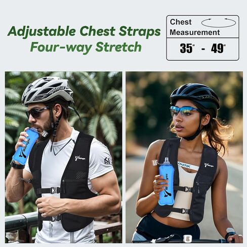 Running Vest for Women & Men, Adjustable Elasticated Sternum Straps Vest with 500ml Soft Flask, Fast and Free Reflective Running Vest, Designed for Running Marathon Trail Race Jogging Cycling in Saudi Arabia