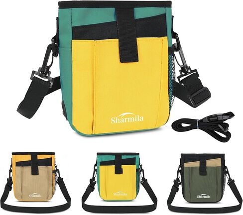 Sharmila Dog Treat Pouch - Large Capacity Storage & Multi-Pocket Design, Waterproof Training Treat Pouch Constructed from High-Density Oxford Fabric for Pet Training, Dog Walking, Hiking (Green) in Kuwait