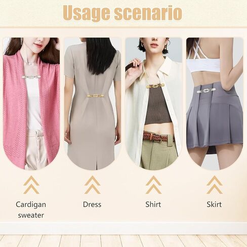 2 Pcs Waist Cincher & Shirt Clip Retro Dress Cinch Clips for Shawl,Cardigan,Sweater,Clothes & Pant Tightener Clip(Knot) in Kuwait