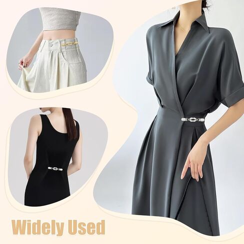 2 Pcs Waist Cincher & Shirt Clip Retro Dress Cinch Clips for Shawl,Cardigan,Sweater,Clothes & Pant Tightener Clip(Knot) in Kuwait
