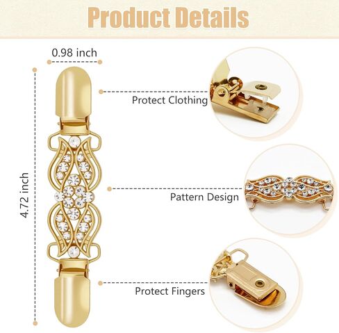 2 Pcs Waist Cincher & Shirt Clip Retro Dress Cinch Clips for Shawl,Cardigan,Sweater,Clothes & Pant Tightener Clip(Knot) in Kuwait